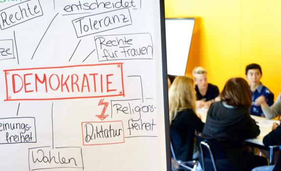 Plakat Demokratie und Personen